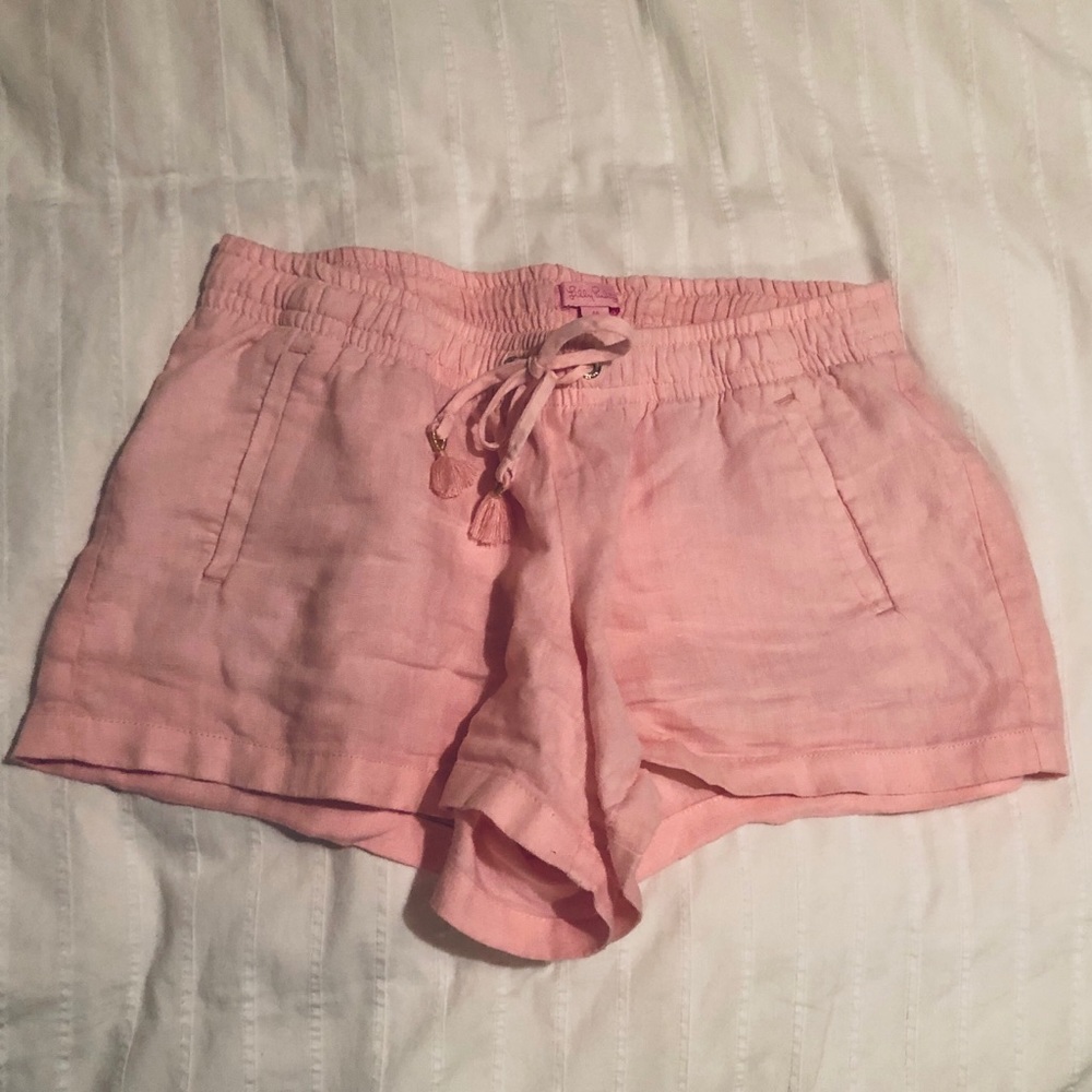 Lilly Pulitzer linen shorts, EUC, light pink